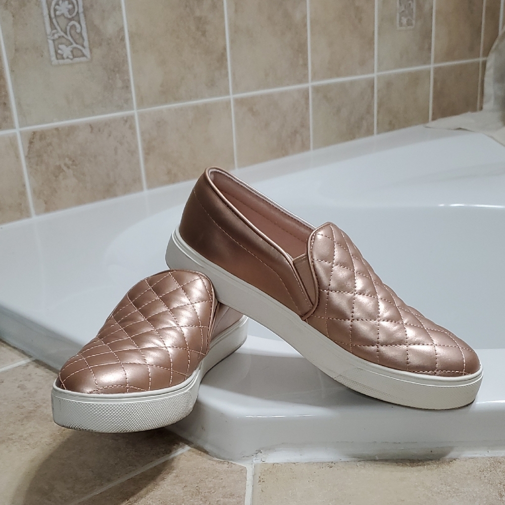 Quilted Metallic Slip-On Sneakers